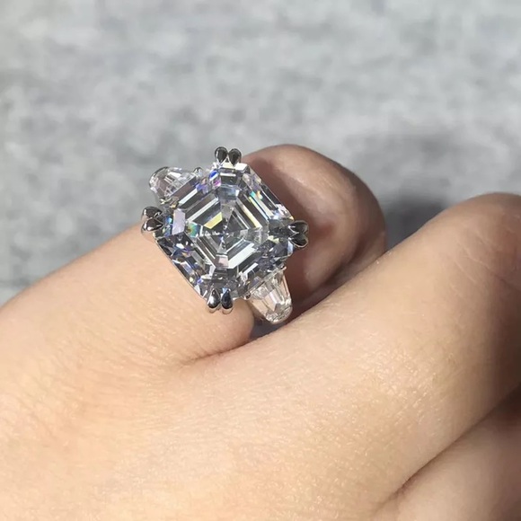 5ct Asscher Cut Ring - Picture 7 of 16